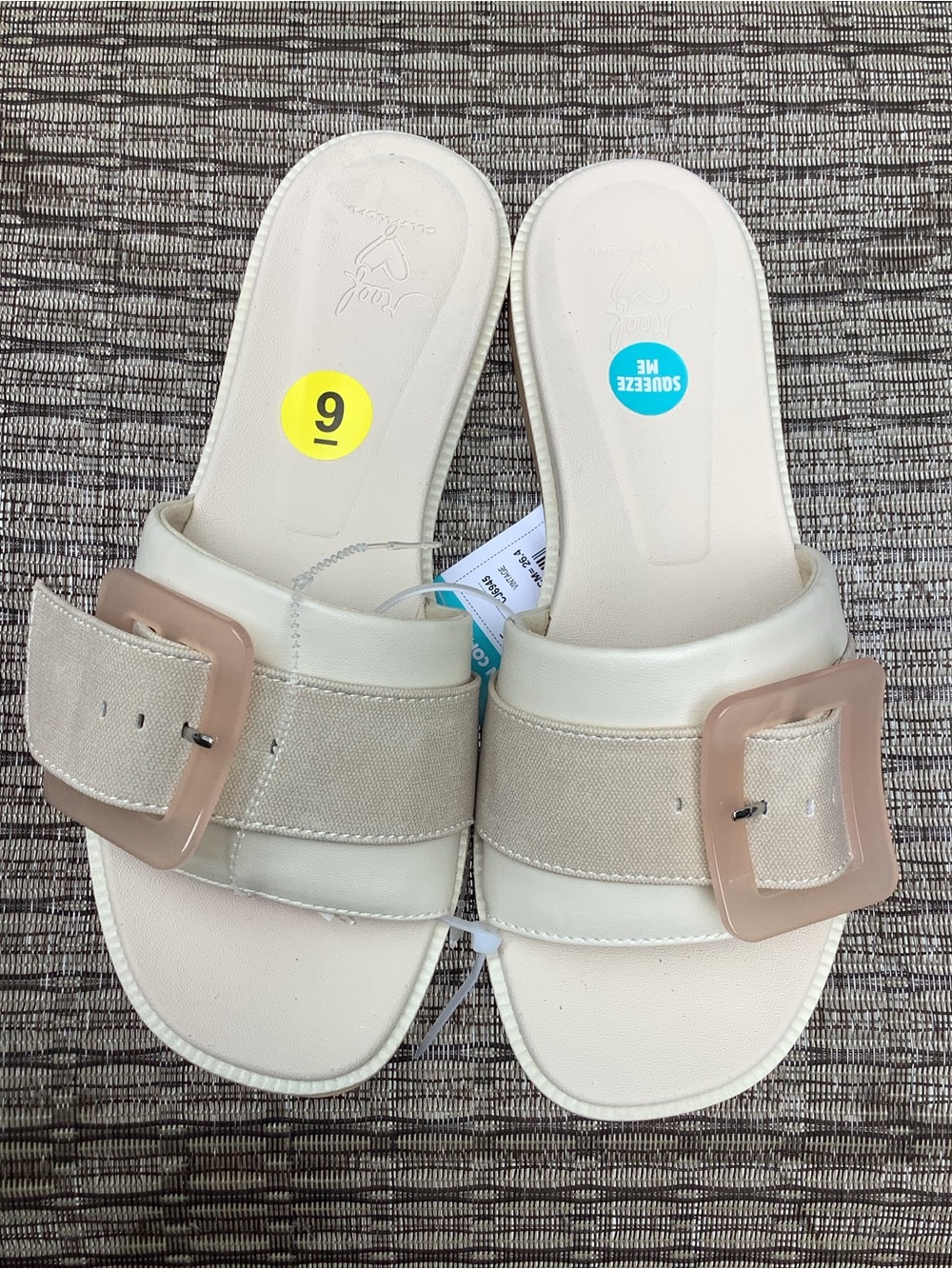NWT REEF Lana Buckle Slide Shoes Vintage Tan Cream 9